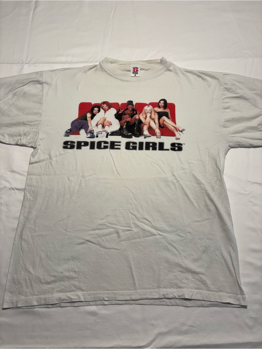 Authentic Vintage Spice Girls White “Couch Photo” Graphic T-Shirt
